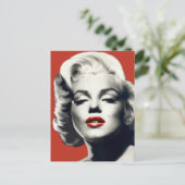 Red on Red Lips Marilyn Briefkaart (Staand voorkant)