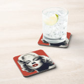 Red on Red Lips Marilyn Drankjes Onderzetter (Rechterzijde)