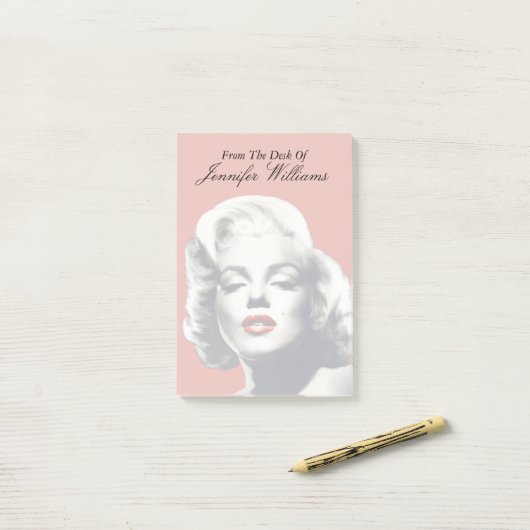 Red on Red Lips Marilyn Post-it® Notes (Op bureau)
