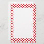 Red on White Polka Dot Briefpapier (Voorkant / Achterkant)