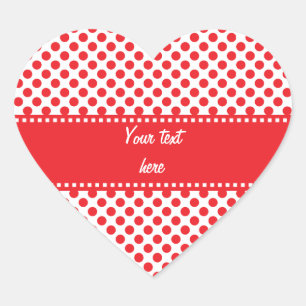 Red on White Polka Dot Hart Sticker