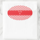 Red on White Polka Dot Ovale Sticker (Tas)