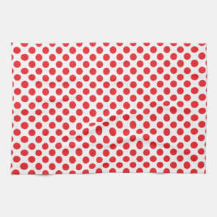 Red on White Polka Dot Theedoek