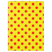 Red On Yellow Polka Dots Pattern Design  Klembord (Achterkant)