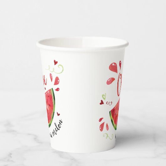 Red One in een Melon First Birthday Party Papieren Bekers (Links)