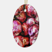 Red Onion Keramisch Ornament (Links)