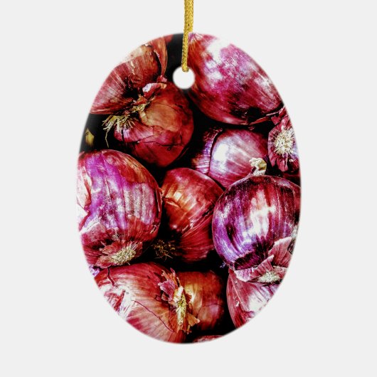 Red Onion Keramisch Ornament (Voorkant)