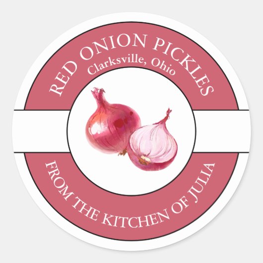 Red Onion Pickle Label (Voorkant)