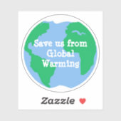 Red ons van de opwarming van de aarde sticker (Vel)