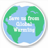Red ons van de opwarming van de aarde sticker (Voorkant)