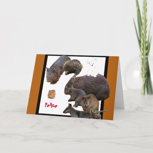 Red ons, vrede, feestdagen kaart (Voorkant)