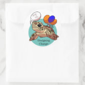 "Red ons" Zee schildpad Ronde Sticker (Tas)