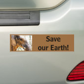 Red onze aarde! Elephant-foto Bumpersticker (Op auto)