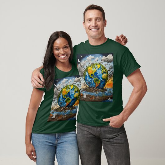 Red onze aarde van Global Warming T-Shirt (Unisex)