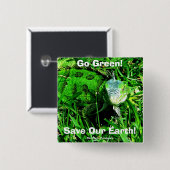 Red onze aarde... vierkante button 5,1 cm (Voorkant /achterkant)