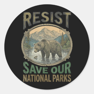 Red onze Amerikaanse nationale parken, verzet, beh Ronde Sticker