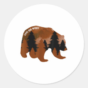 Red onze Bossen Environmental Protection Beer Griz Ronde Sticker