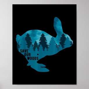 Red onze Bossen Environmental Protection Rabbit Na Poster