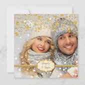 Red onze datum Gold Leaf Glitter Confetti Polka Do Save The Date (Achterkant)