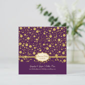 Red onze datum Gold Leaf Glitter Confetti Polka Do Save The Date (Staand voorkant)