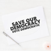 Red onze democratische stem ovale sticker (Envelop)