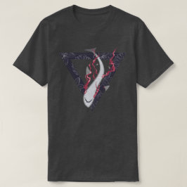 Red onze haaien SOS florale driehoek T-shirt