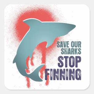 red onze haaien stop met het vinnen van Stickers