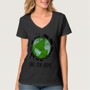 Red onze huisdieren Aardedag Planeet Milieu T-shirt