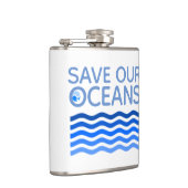 Red onze oceaanblauwe, gestileerde aardgolven heupfles (Rechts)