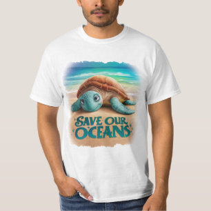Red onze oceanen Bescherming van oceanen en zeeën T-shirt