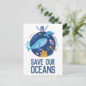 Red onze Oceanen Earth Day Briefkaart (Staand voorkant)