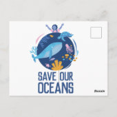 Red onze Oceanen Earth Day Briefkaart (Achterkant)