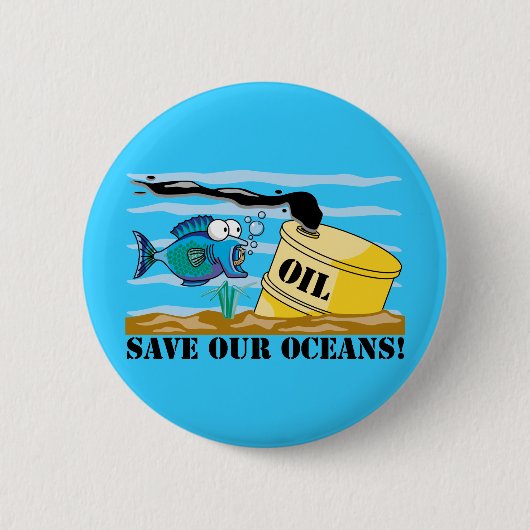 Red onze Oceanen Earth Day Ronde Button 5,7 Cm (Voorkant)