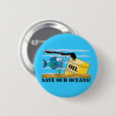 Red onze Oceanen Earth Day Ronde Button 5,7 Cm (Voorkant /achterkant)