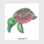Red onze Oceanen Paarse Zee Turtle Sticker (Vel)