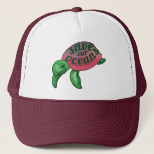 Red onze Oceanen Paarse Zee Turtle Trucker Pet