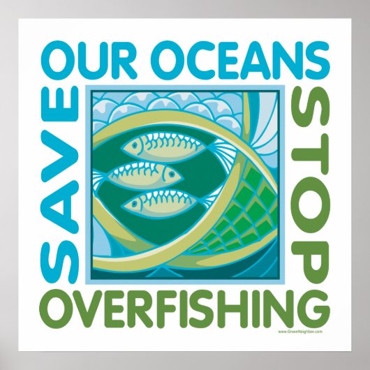 Red onze oceanen - Stop overbevissing Poster (Voorkant)