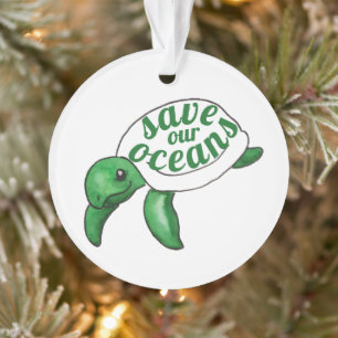 Red onze Oceans Cute Turtle Ornament
