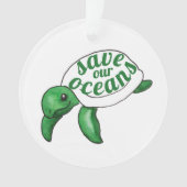 Red onze Oceans Cute Turtle Ornament (voorkant)