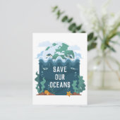 Red onze oceans Earth Day Briefkaart (Staand voorkant)