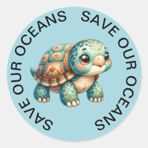 Red onze Oceans Turtle Stickers