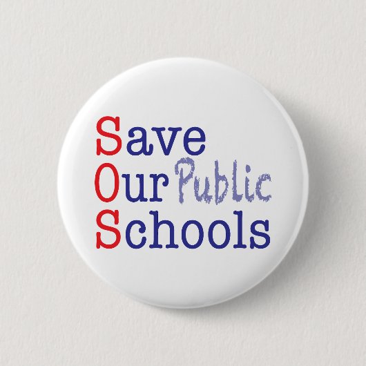 Red onze openbare scholen SOS Ronde Button 5,7 Cm (Voorkant)