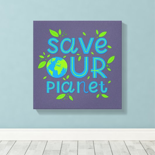 Red onze planeet canvas afdruk (Insitu (Houten vloer))