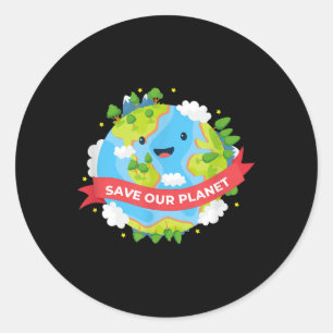 Red onze planeet Moeder Aarde Milieubescherming Ronde Sticker