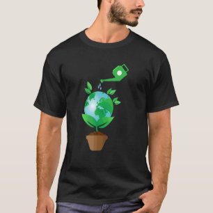 red onze planeet opwarming klimaatverandering t-shirt