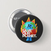 Red onze planeet ronde button 5,7 cm (Voorkant /achterkant)