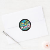 Red onze planeet ronde sticker (Envelop)