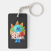 Red onze planeet sleutelhanger (achterkant)