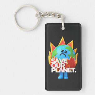 Red onze planeet sleutelhanger