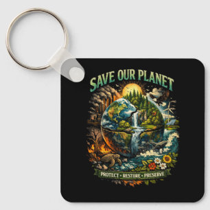 Red Onze Planeet Sleutelhanger
